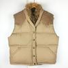 Prestwick Real Fur Down Vest with Suede Yoke Size M Brown