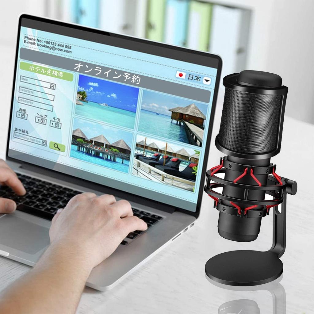 Aokeo Pop Filter Microphone 3-Layer Black APF-01