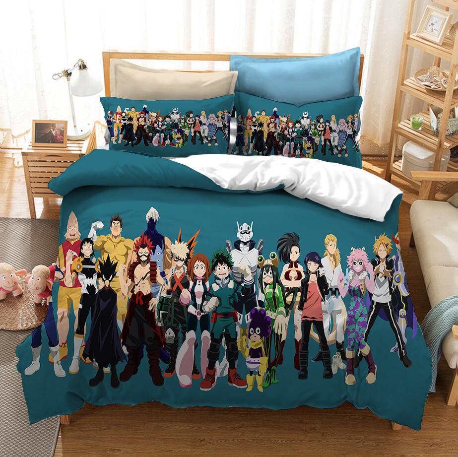 3D Printed Bedding Set Japan Anime My Hero Academia Duvet Covers With Pillowcases Bedclothes Bed Linen Home Textile Bedding Set