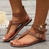 Fashion Sandals Women Summer Shoes Women Flat Bottom Roman Strap Sandals Designer Shoes Ladies Outdoor Beach Sandals Sandalias De Mujer