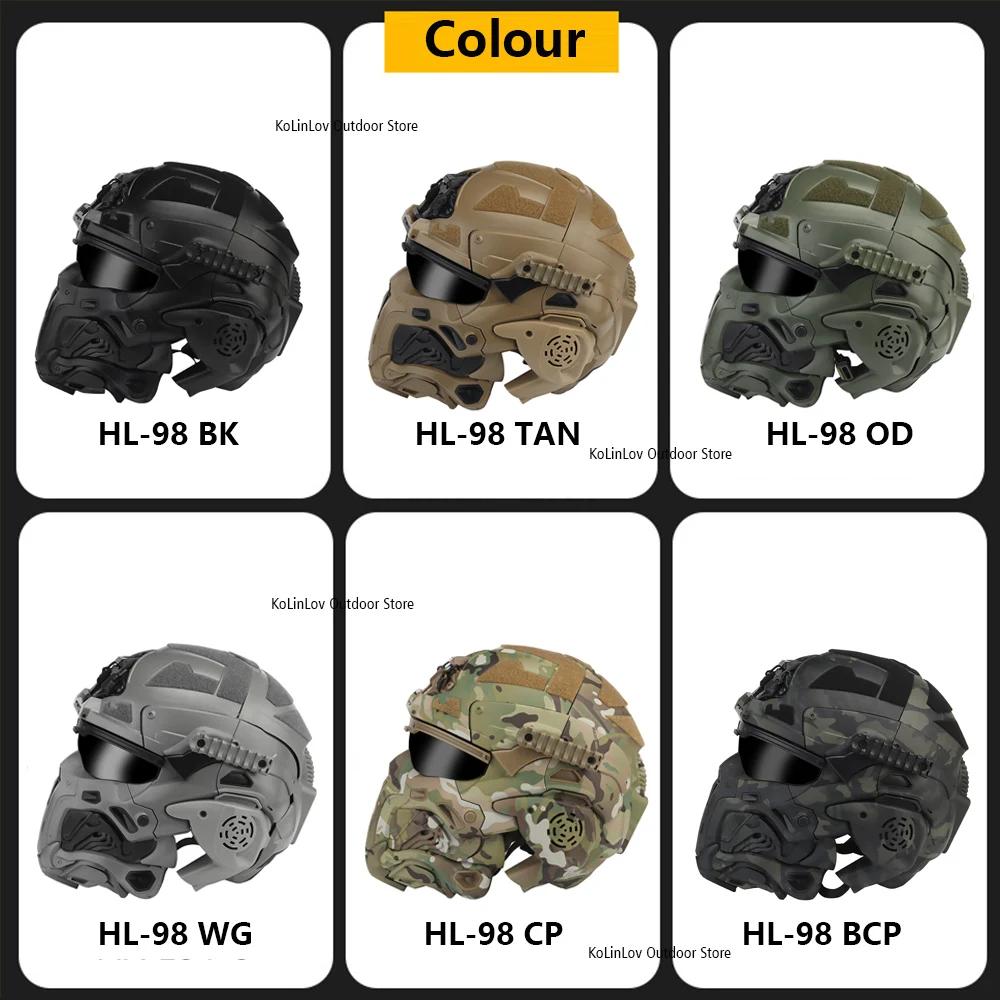 NEW W-Ronin Assault Helmet Tactical FAST Helmet Built-in Communication Headset Anti-fog Fan Detachable Mask Replacement Lens