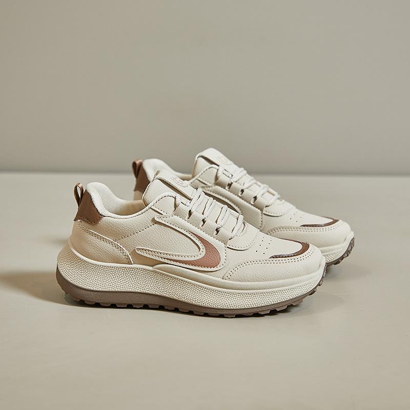 Женские повседневные кроссовки, легкие нескользящие кроссовки на шнуровке, модные спортивные прогулочные туфли из искусственной кожи для женщин, удобные кроссовки