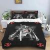 Medieval Knights Templar Patterns Comforter Bedding Set,Duvet Cover Bed Set Quilt Cover Pillowcase,King Bedding Set
