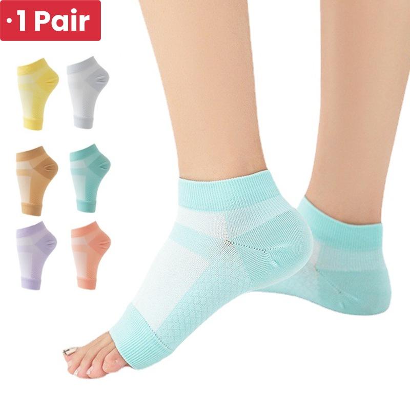 1Pair Foot Swelling Comfortable Ankle Brace Socks Soft Non-slip Compression Socks Protection Breathable Arch Support Yoga Socks