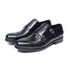 Fashion Men's Genuine Leather Double Buckle Monk Strap Dress Shoes Wingtip Toe Loafers Brogue for Wedding Office Business Footwear