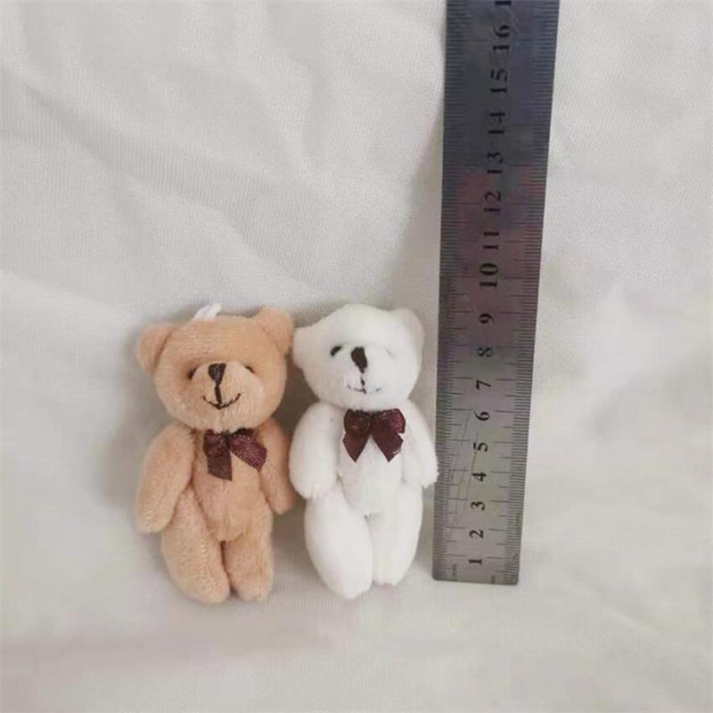 Mini Joint Bear Stuffed Plush Toys Small Pendant Cute Flexible Limbs Bear Toy Kids Gifts 8CM