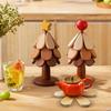 Wood Placemats  Pots Coaster Creative Tree Design Stand Wooden Trivets Decorative Anti Scald Heat Resistant Table Mat