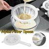 200 Mesh 400 Mesh Kitchen Filter Fine Mesh Strainer Sieve Nylon Filter Spoon Plastic Soy Milk Juice Yogurt Food Strainer Kitchen Utensils