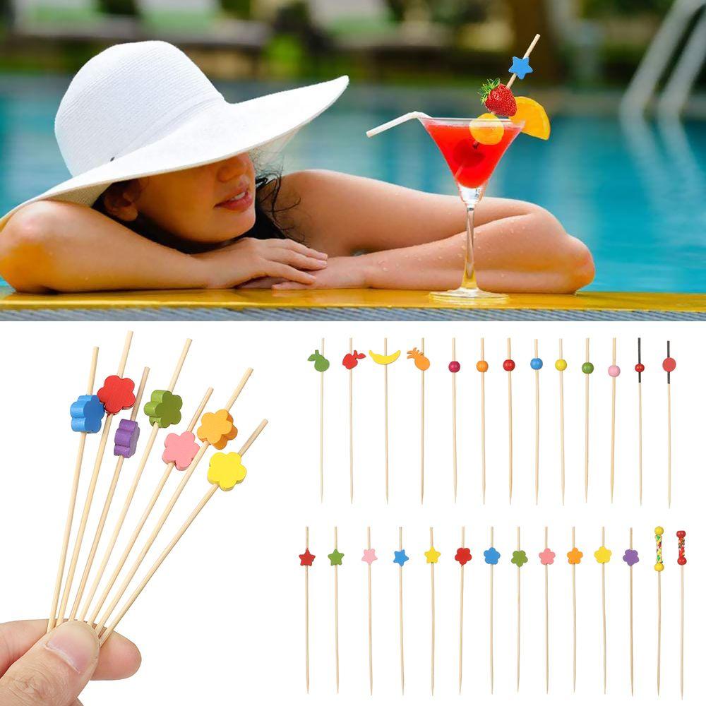 Cupcake Fruit Fork Fruit Sticks Food Fruit Cocktail Decor Handmade Toothpicks Bamboo Picks