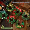 Christmas Wreath Decoration Mini Wreath with Bow And Bell Artificial Greenery Wreath for Tree Door Wall Holiday Home Decoration