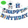 Astronaut Party Banner & Cake Topper Set with Rocket & Nine Planet Hanging Ornaments