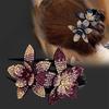 Women Elegant Flexible Rhinestone Flower Duckbill Hair Clip Hairpin Claw Gift
