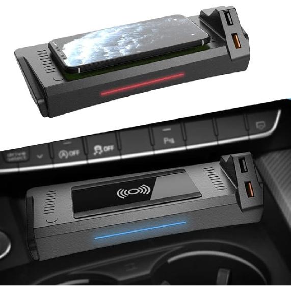 Wireless Charger for Toyota Corolla 2019-2023,Dashboard 15W Wireless Charger Pad,Belt QC 3.0 USB Fast Charging Port,Car Charge Box Suitable for