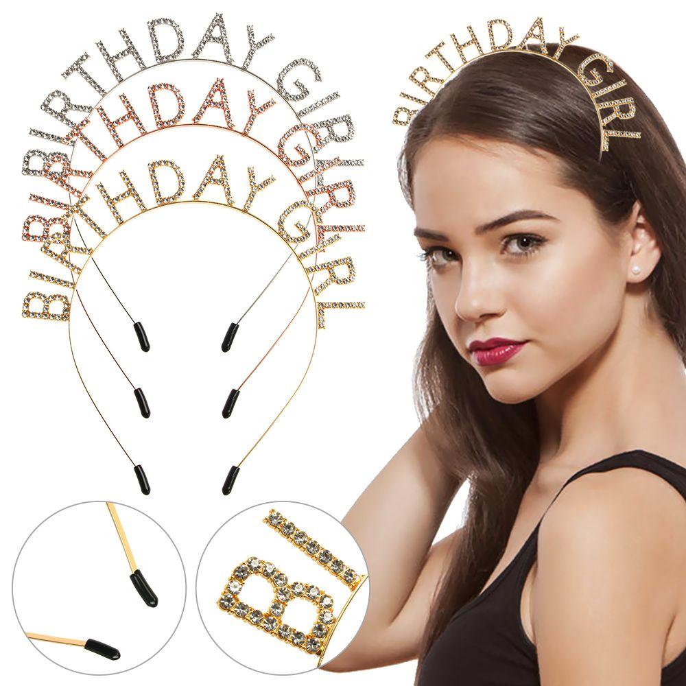 Styling Women Metal Alloy Birthday Party Tiara Princess Crown Birthday Girl Headband Hair Hoop