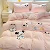 Bedding Pure Cotton Four-piece Set, Quilt Cover, Quilt Cover, Bed Sheet, Human Dormitory Three-piece Set