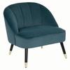 Naova Atmosphera Decorative Velvet Armchair with Golden Legs - Duck Blue