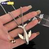 Fashion Trend Whale Stainless Steel Pendant Necklace for Men Exquisite High-end Design Small Whale Cold Wind Long Sweater Chain