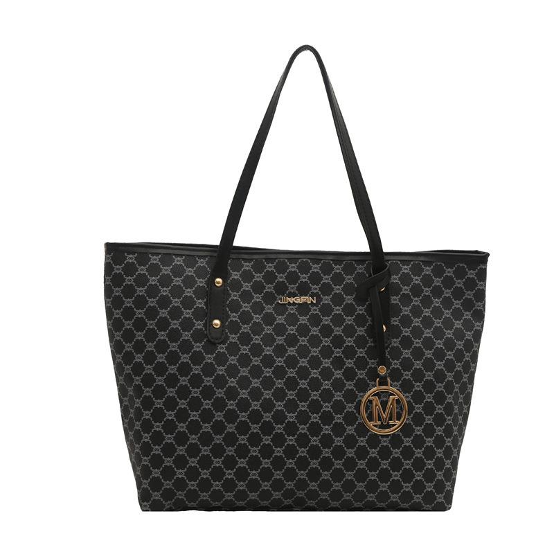 Commuter Bag Women's 2025 New Large-capacity Autumn and Winter Tide Fashion Printed Letters Single Shoulder Class Foreign Tote Bag