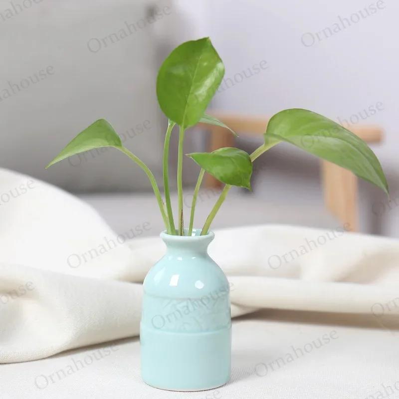 1PC Nordic Style Mini Modern Flower Vase Home Decoration Living Room Ceramic Home Decoration Floreros Vintage Flower Pot Vases
