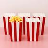 20Pcs Popcorn Paper Boxes Buckets Red White Stripes Bags Snack Containers For Movie Night Birthdays Carnival Party Supplies