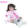 BZDOLL 60cm Soft Silicone Viny Reborn Babies Girl Like Real Toddler Princess Alive Bebe Lovely Birthday Gift Play House Toy