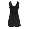 Women's Sleeveless Smocked Rompers Casual Square Neck Ruffle Strap Flowy Short Jumpsuit with Pockets Summer Beach Outfit