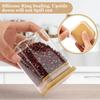 9Oz Glass Spice Jars with Bamboo Lids-Small Square Storage Jars Clear Pantry Glass Canister for Kitchen Coffee Sugar Flour