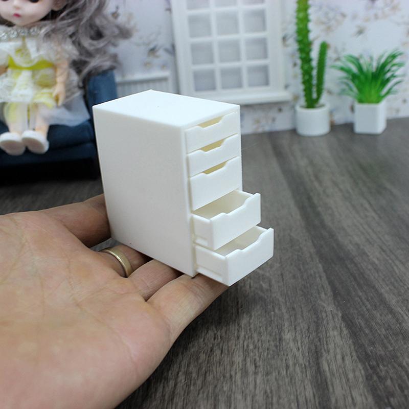 Dollhouse Mini Furniture Drawer Style Five Drawer Cabinet Bedside Table Cabinet Shelf Cupboard Model Dollhouse Furniture Toys