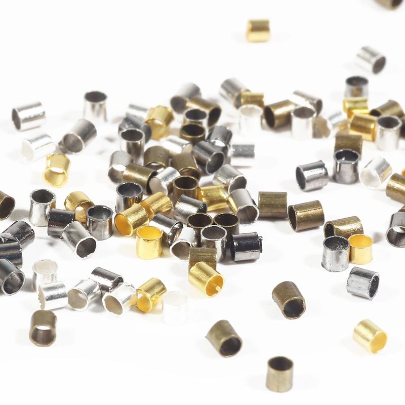 End Beads 500PCS/Lot Bracelets For Jewelry Making DIY Stopper Supplies 1.5 2.0mm Crimp Findings Necklace Copper Tube High Quality Spacer Beads
