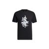 Graphic Story Casual Sports Round Neck Short Sleeve T-Shirt Men Tops Black GP0862