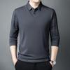 Men's Clothing Spring Autumn Fake Two Pieces Turn-down Collar Button Long Sleeve Pullover Contrast Color Polo T-shirt Tops