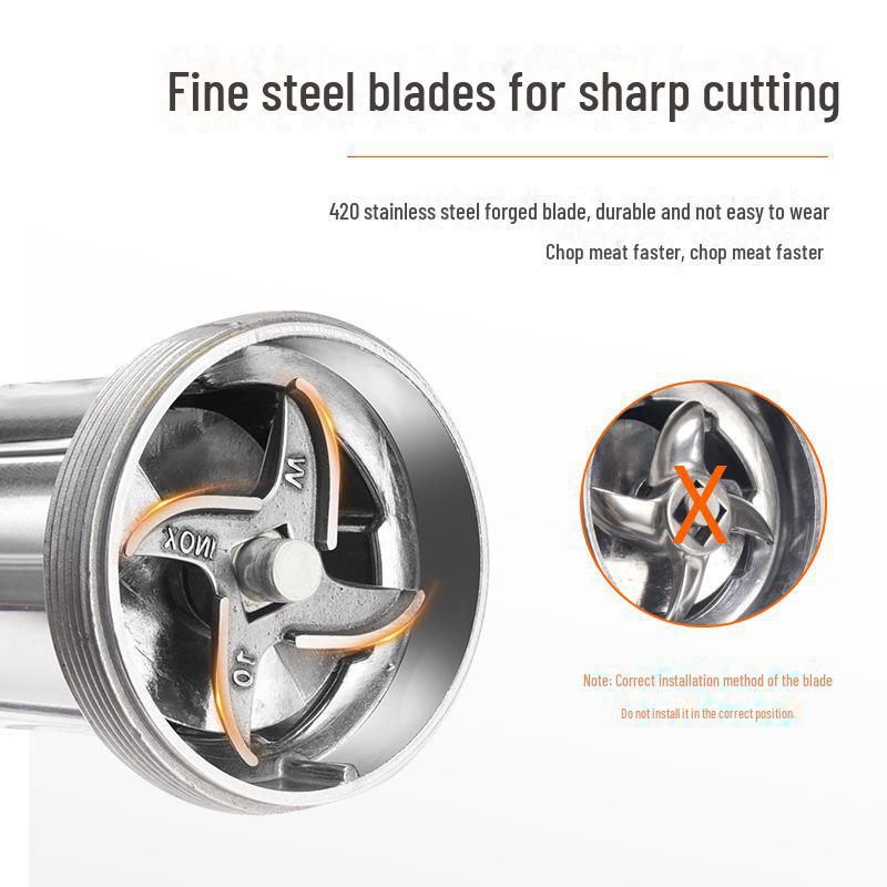 Manual Meat Grinder & Sausage Maker - Hand Crank Minced Meat Chopping Tool.