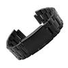 Top Aesthetics Stainless Steel Watch Band for Men, Compatible with Timex T2N720, T2N721, TW2R55500, and T2N721 Watch Strap, 24x16mm, Silver/Black with