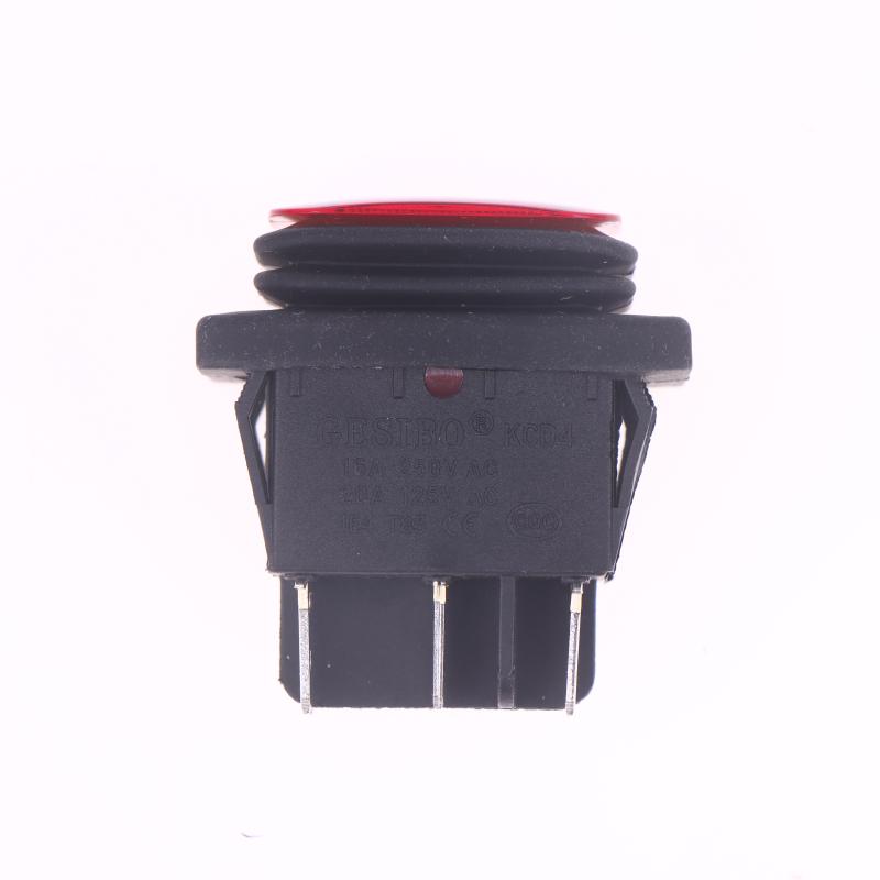 1 Piece T85 6Pin On Off On 12V 220V Red Green Blue Light Kcd4 Heavy Duty 16A 250Vac 30X22Mm Waterproof Rocker Push Switch