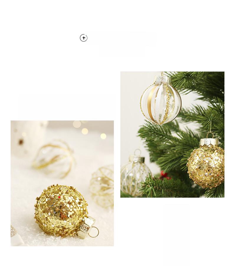 Platinum Boutique PET Christmas Ornament Set: Painted Baubles for Tree Decoration