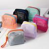 Portable Mesh Cosmetic Bag Dopamine Color Storage Makeup Case Women Mesh Toiletry Storage Pouch Organizer Sundries Storage Bag