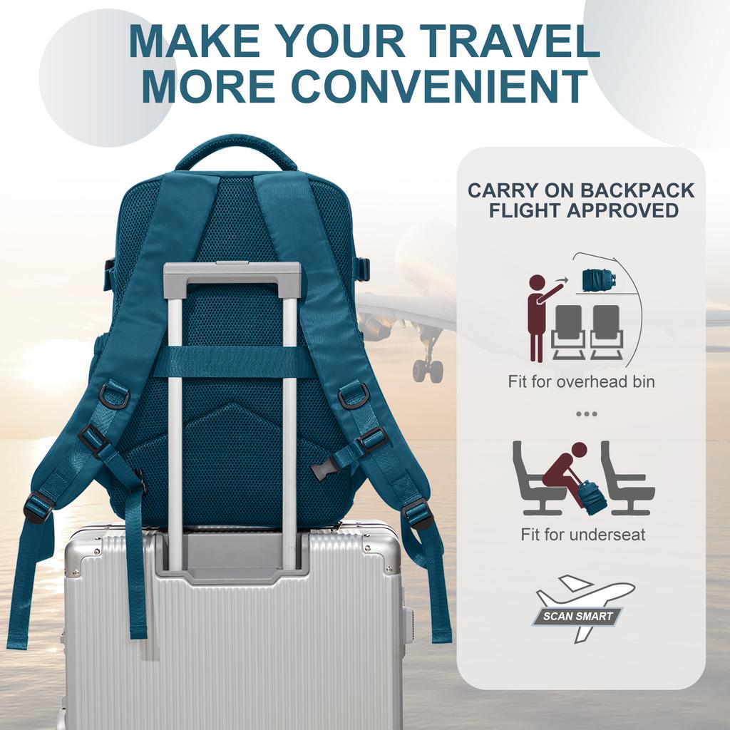 Cabin Backpack 40X30X20 Airplane Travel Backpack Women Men Backpack, Laptop Bag Bookbag Waterproof Shoe Compartment Backpack