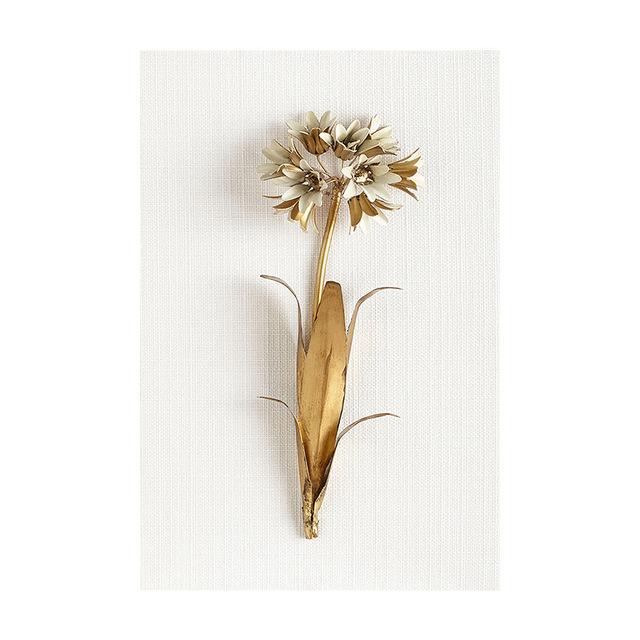 Art Golden Leaves Flowers White Flowers Gold Tulip Decorative Paintings Modern Bedroom Hanging Paintings Canvas Wall Art