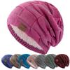 New Women Winter Hats Fashion Slouchy Warm Beanie Hat Female Multicolor Mixing Color Design Streetwear Cap