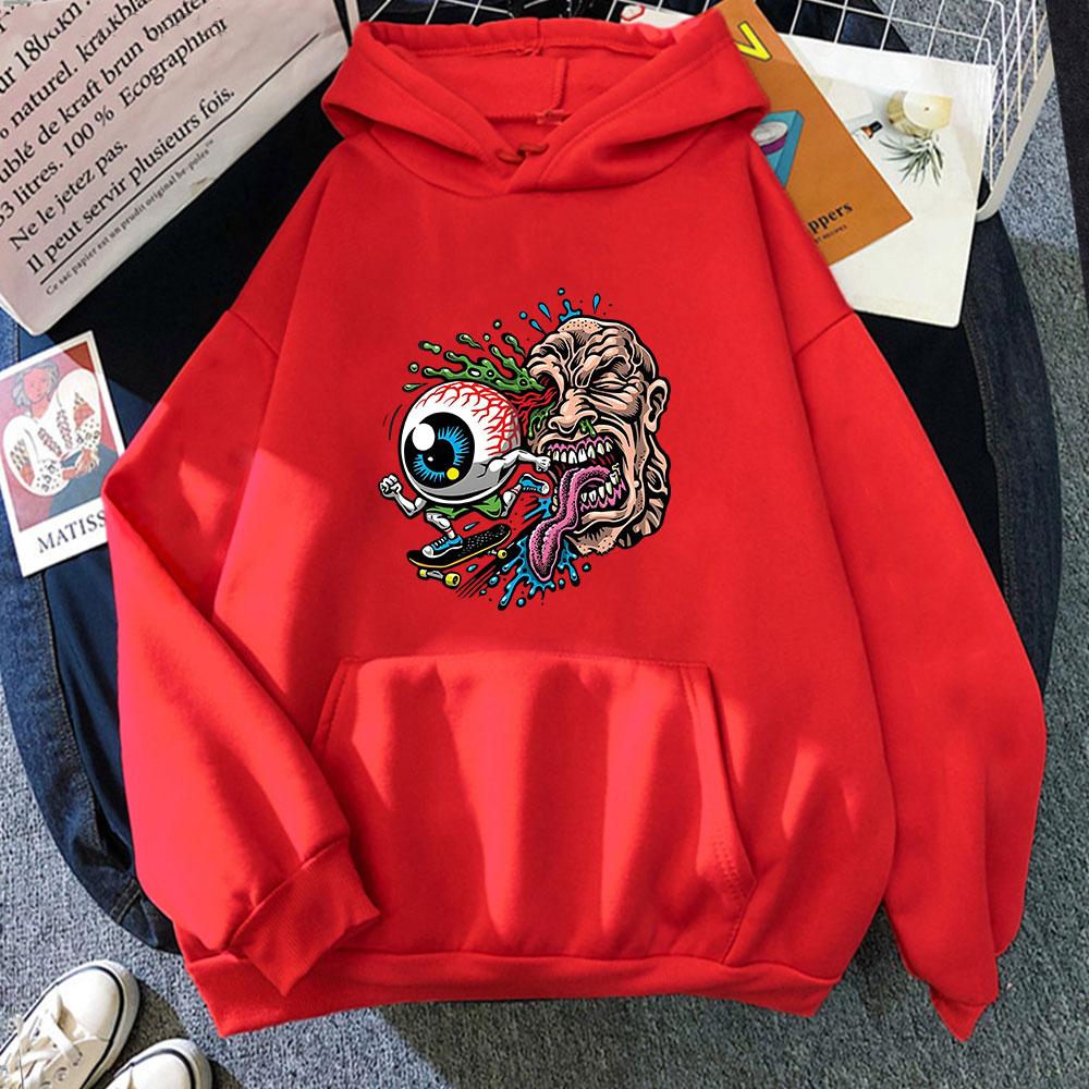 The Eye of Skateboarding Hoodies Male/Female Sweatshirts with Hooded Long Sleeve Casual Kpop Streetwear Mens Coat