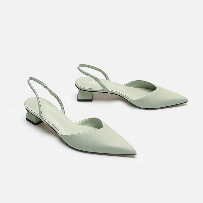 Baotou Sandals for Women In Summer, Simple Pointed Square Heel Sandals for Women In High Heels, Slim Strap Fashion, Women's Singles Shoes