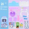 Children'S Pet Trolley Case, Backpack Toy Set 3-In-1 Travel Case, Simulated Cat And Dog Space Bag
