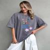 European and American New Fashion Casual Washed Distressed Loose Print T-shirt Top Printed Loose T-shirt