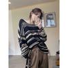 Autumn Ins Fashion Striped Women Thin Sweater Loose Knitted Outwear