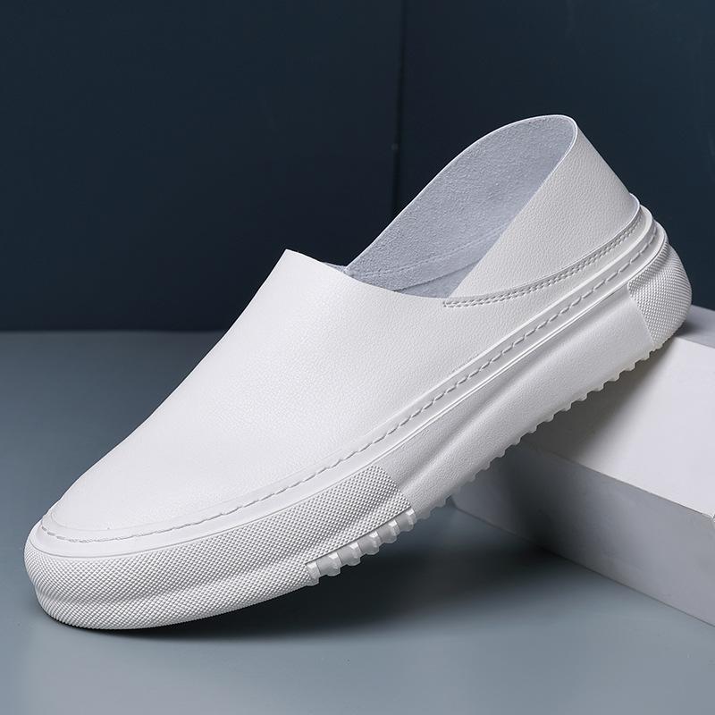 Fashion 2024 Spring Autumn Leather Loafers Male Fashion Casual New Designer Shoes for Men Solid Color Dual-use High Quality Mens Shoes