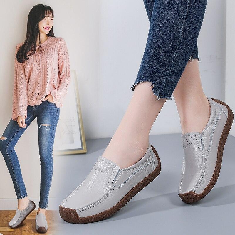 Women Penny Wildsmith Loafers Casual White Nurse Footwear Peas Soft Flats Black Driving Walking Shoes for Womens Plus Size