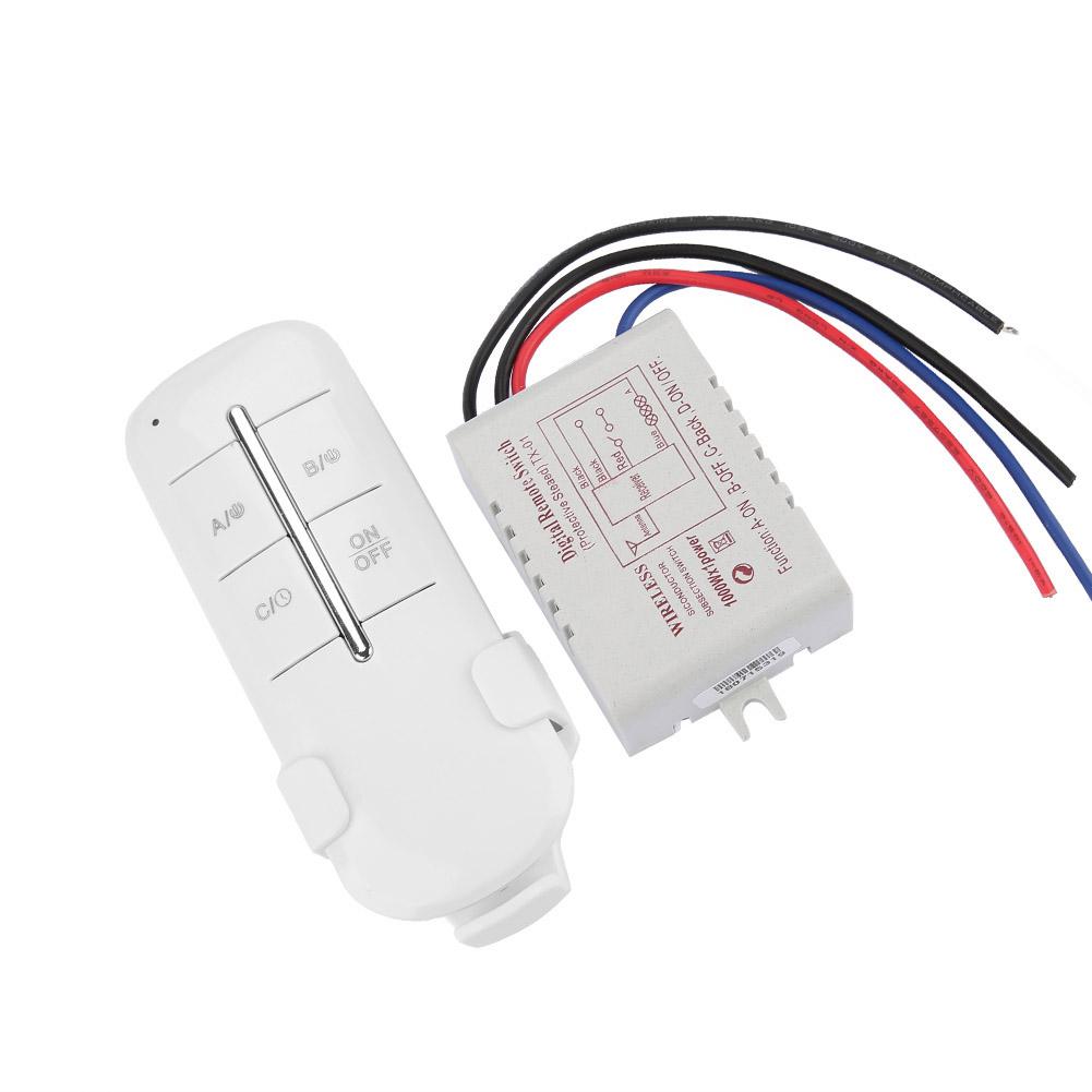 1/2/3/4 Ways ON/OFF AC180‑ 240V 1000W Wireless Receiver Lamp Light RF Remote Control Switch