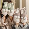 Winter Women Cute Cartoon Cat Claws with Thick Velvet Anti Slip Warm and Comfortable for Home Use Quiet Couple Cotton Slippers for Men