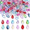 10/20/30pcs Glass Material Random Color Transparent Glass Teardrop Pendant Droplet Pendant DIY Earrings Necklace Bracelet Foot Chain Accessories