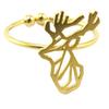 [P5886] - Handcrafted Ring 'Origami' (deer) Gold - 15x12 Mm